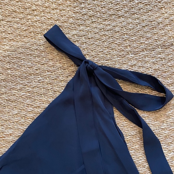 NWT AMYLYNN One Shoulder Satin Dress in Navy Blue, Size Small - Picture 8 of 16